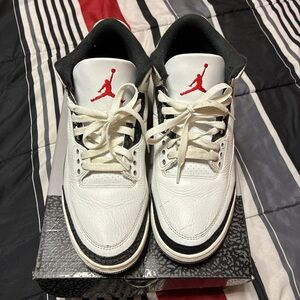Jordan Men's White, Black, and Red Sneakers